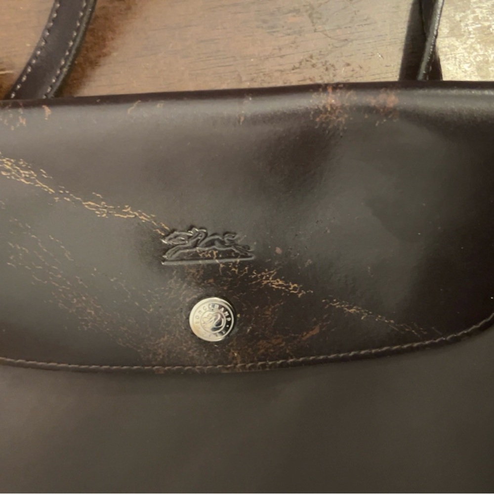 Longchamp Black Crossbody with Brown-Patina Flap - Picture 3 of 7